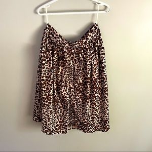 Leopard print swing skirt